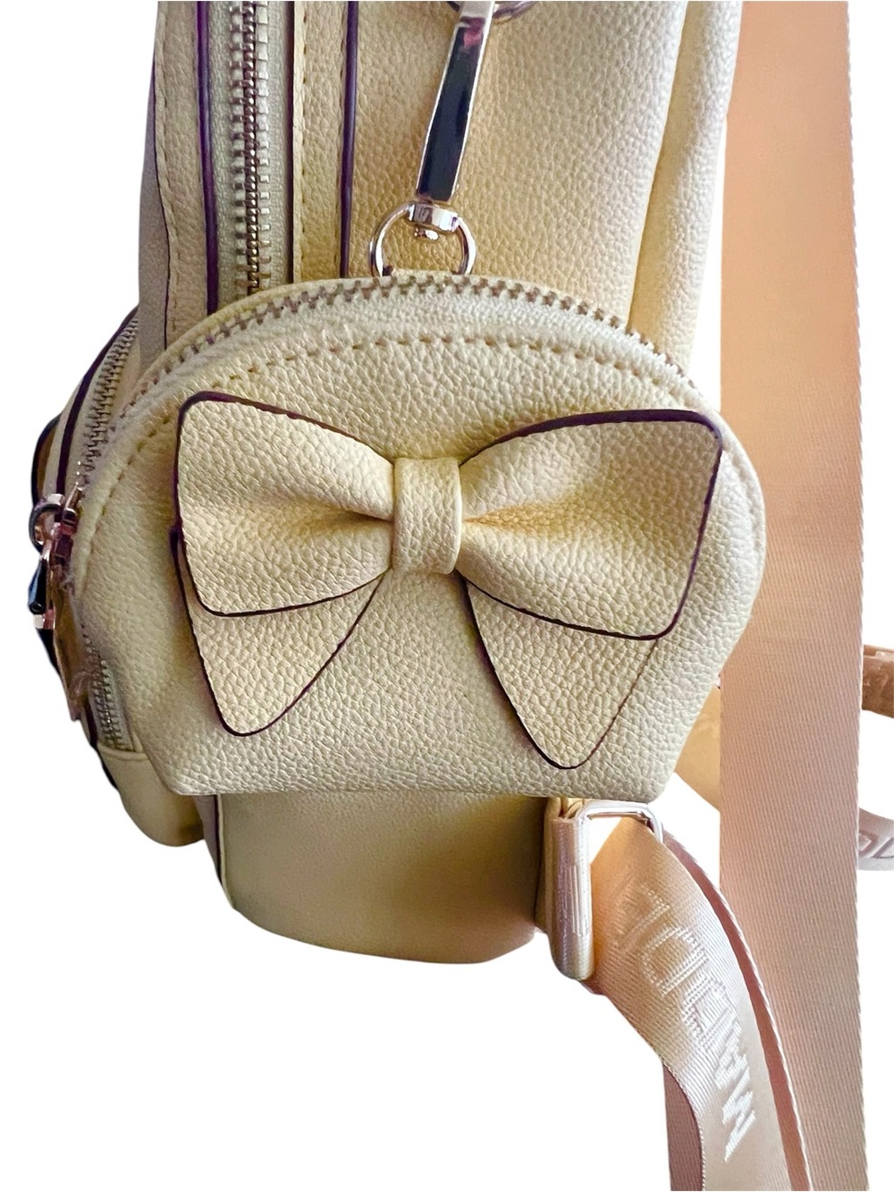 Madden NYC Butter Yellow Bow Mini Backpack with Matching Coin Pouch/NWOT - Picture 6 of 11